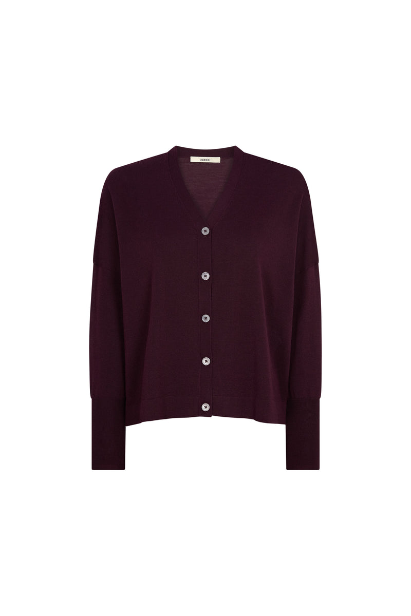Bordeaux Wool Cardigan