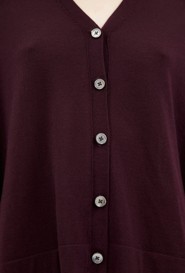 Bordeaux Wool Cardigan