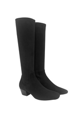 Black Suede Knee High Boot