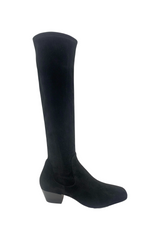 Black Suede Knee High Boot