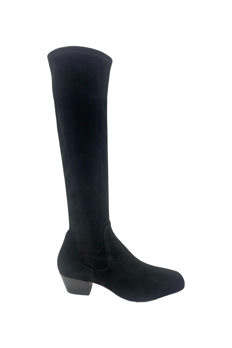 Black Suede Knee High Boot