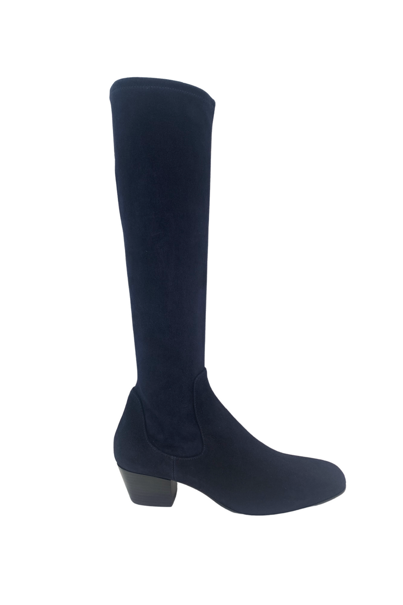 Navy Suede Knee High Boot