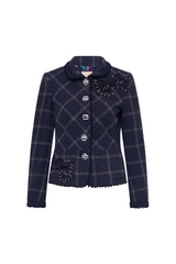 Navy Windowpane Tailored Jacket