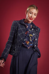 Navy Windowpane Tailored Jacket