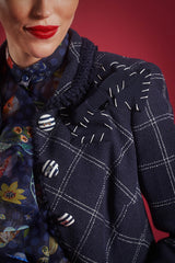 Navy Windowpane Tailored Jacket