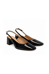 Black Patent Slingbacks