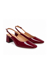 Burgundy Patent Slingbacks