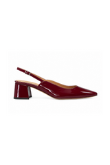 Burgundy Patent Slingbacks