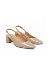 Sand Patent Slingbacks