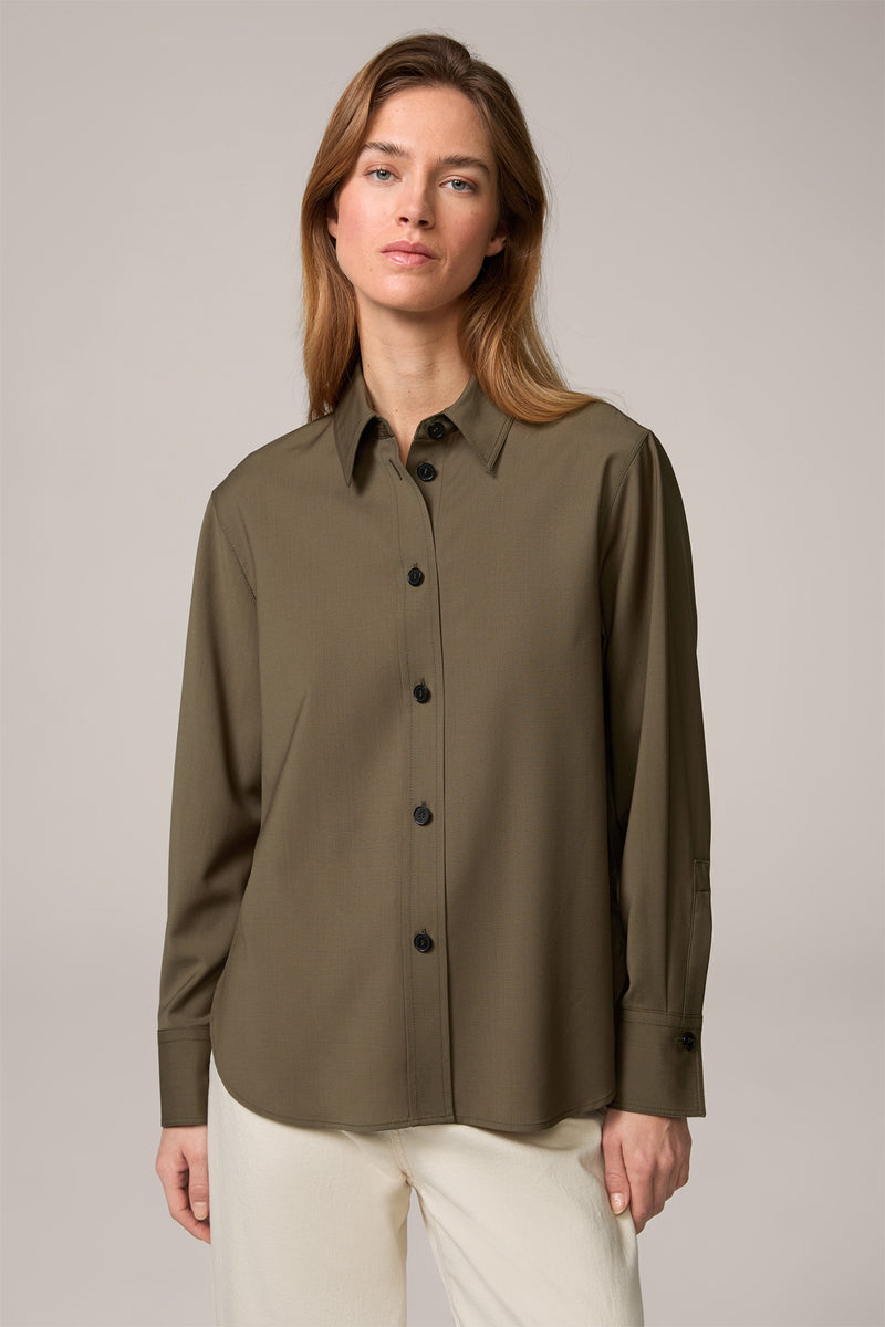 Olive Summer Wool Shirt