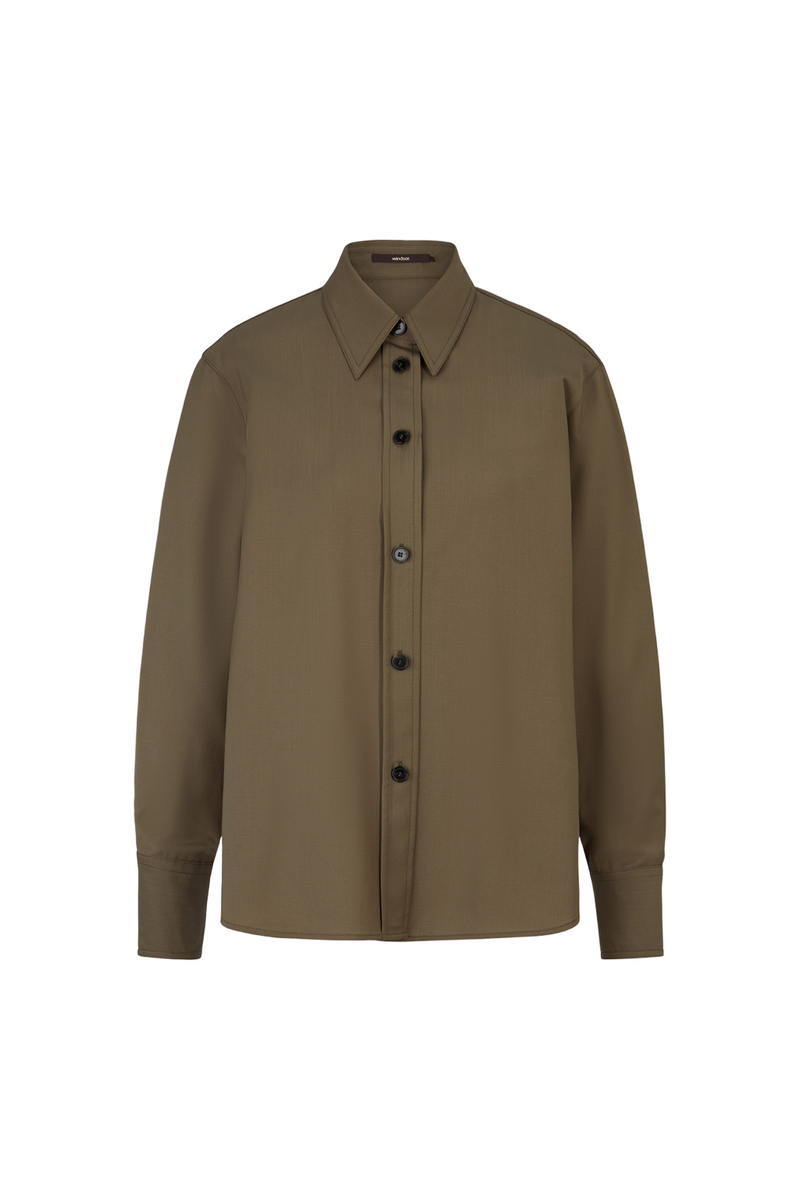 Olive Summer Wool Shirt
