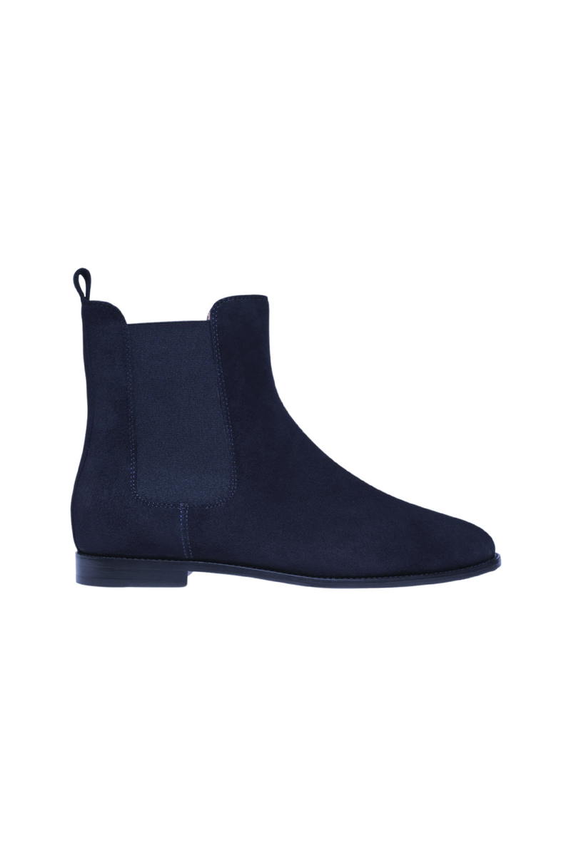 Navy Suede Chelsea Boot