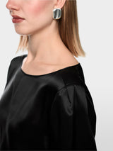 Black Silk Satin Blouse