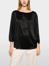 Black Silk Satin Blouse