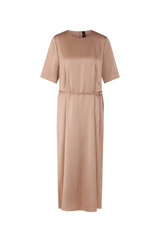 Caramel Satin Midi Dress