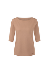 Caramel Cotton Boat Neck Top