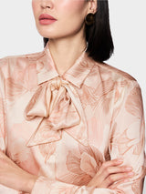 Blush Floral Silk Blouse