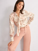 Blush Floral Silk Blouse