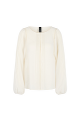 Cream Lace Pintuck Blouse