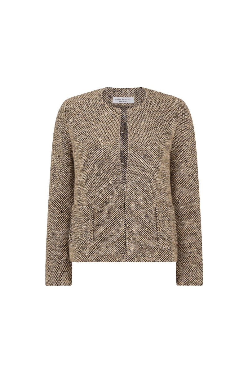 Nocciola Textured Knitted Jacket