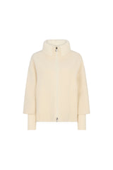 Cream Boucle Knit Short Coat
