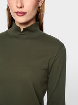 Forest Split Neck Polo Top