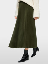 Boiled Wool Pleated Skirt