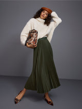 Boiled Wool Pleated Skirt