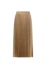 Camel Boiled Wool Pleated Skirt