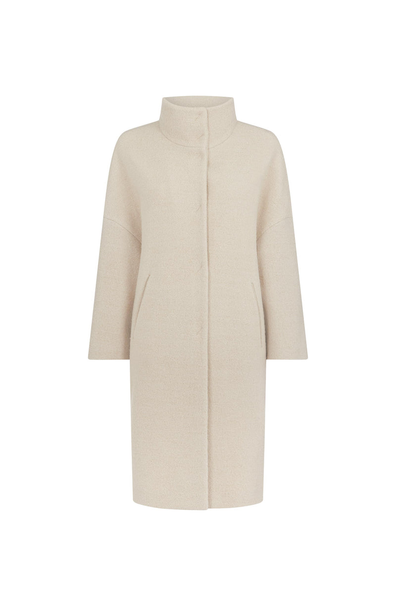 Cream Boiled Wool Coat