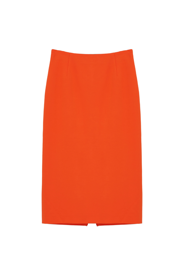 Orange Punto Milano Pencil Skirt