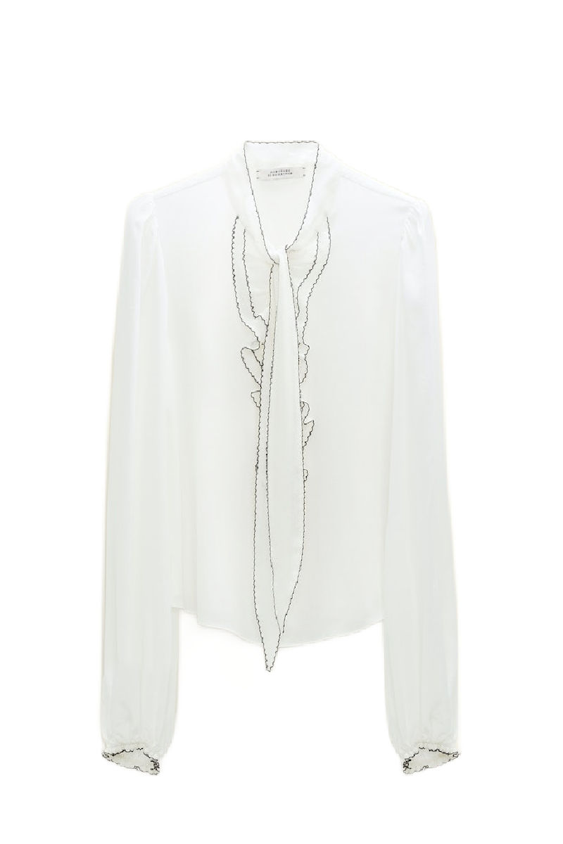 Monochrome Ruffle Blouse