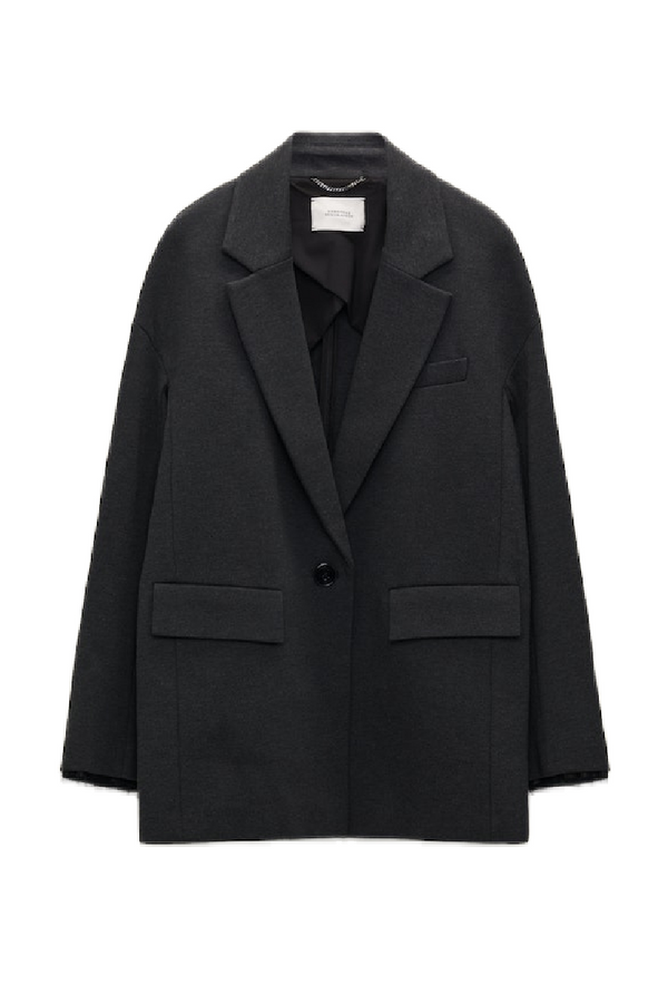 Charcoal Punto Milano Oversized Jacket