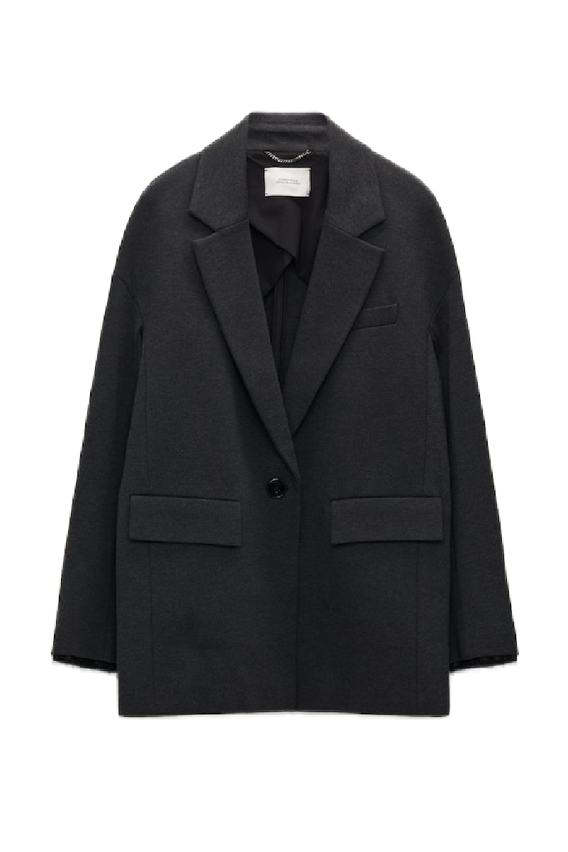 Charcoal Punto Milano Oversized Jacket