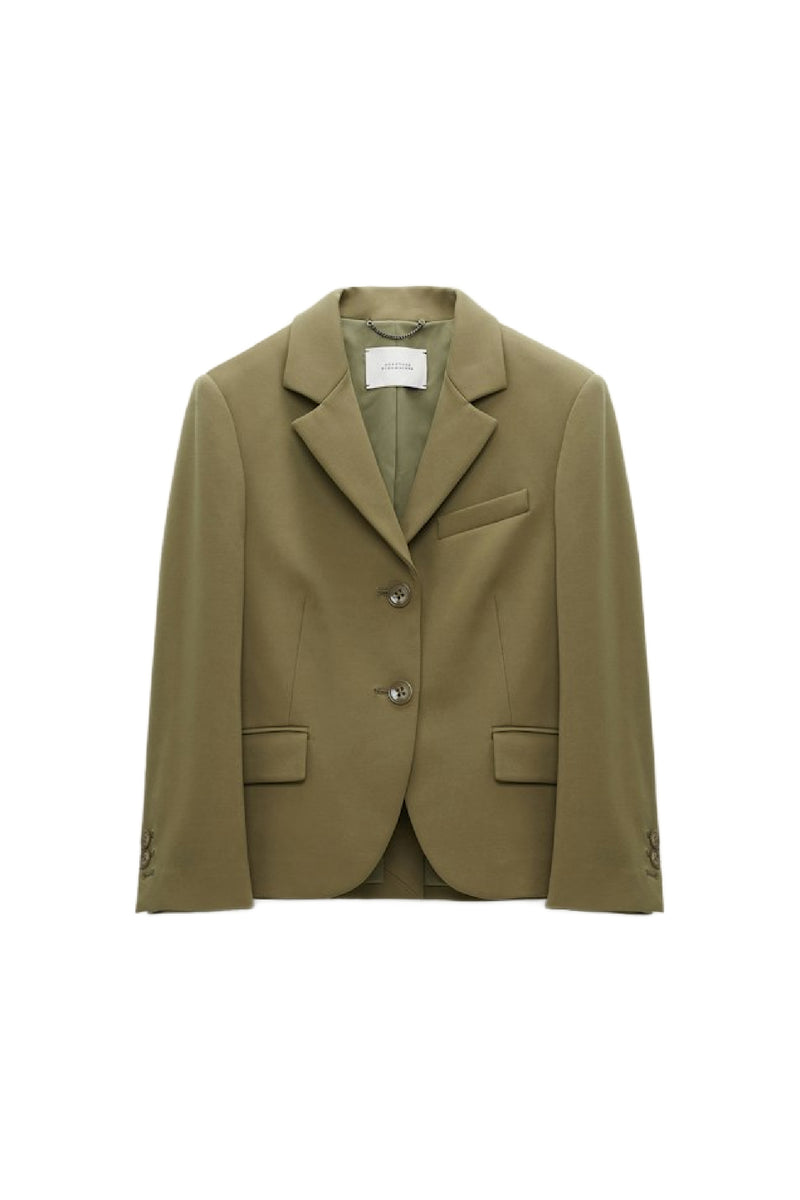 Khaki Punto Milano Cropped Blazer