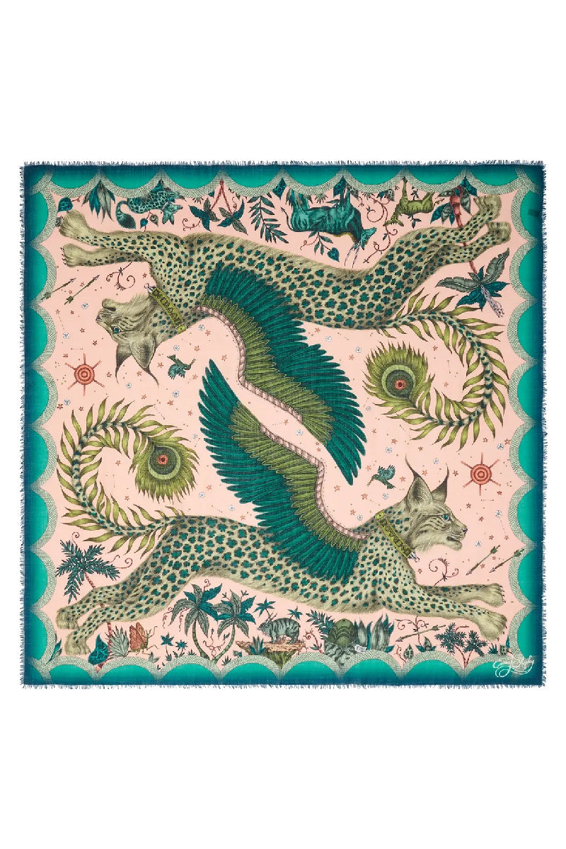Lynx Pink Wool Scarf