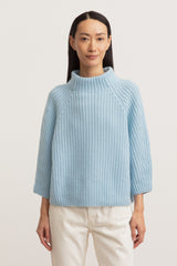 Aquamarine Cashmere Ribbed Sweater