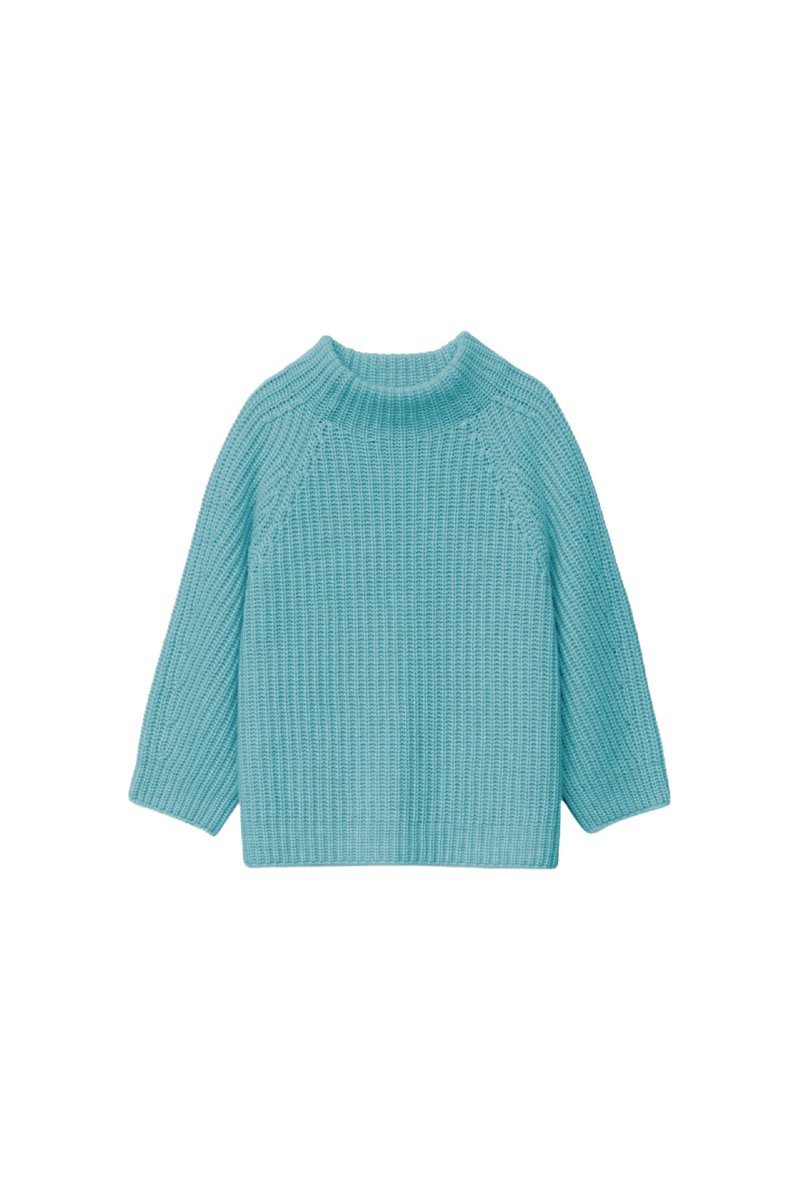 Aquamarine Cashmere Ribbed Sweater