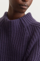 Amethyst Cashmere Ribbed Sweater