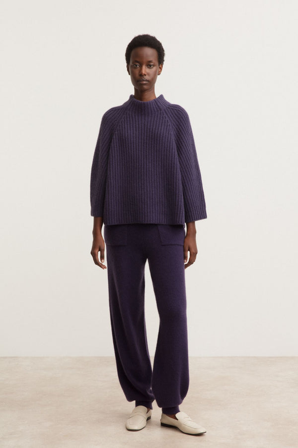 Amethyst Cashmere Ribbed Sweater