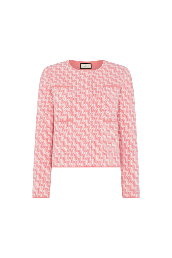 Rose Wool Zig Zag Jacket