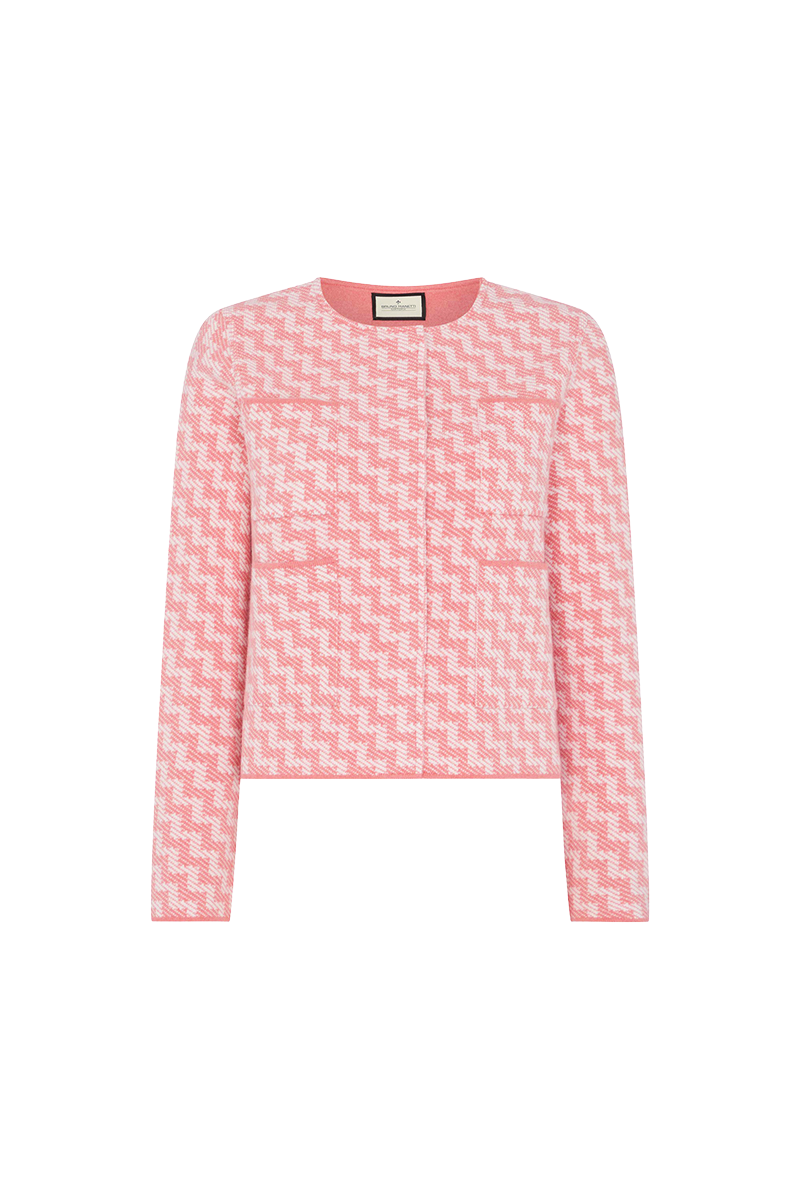 Rose Wool Zig Zag Jacket