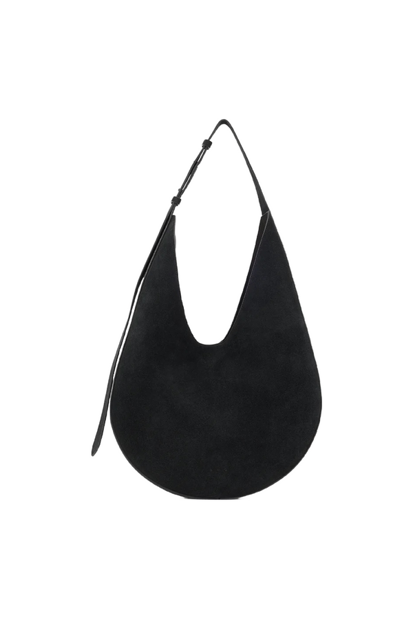 Black Suede Hobo Bag
