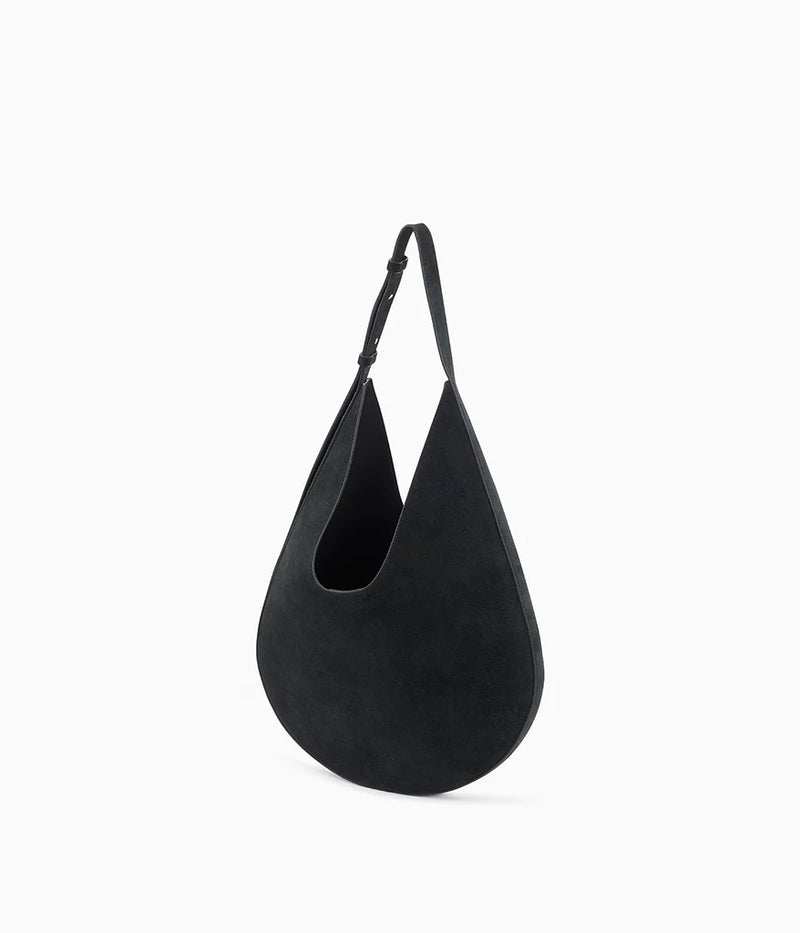 Black Suede Hobo Bag