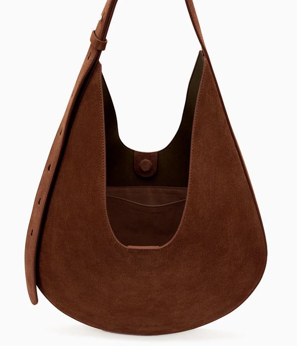 Cocoa Suede Hobo Bag