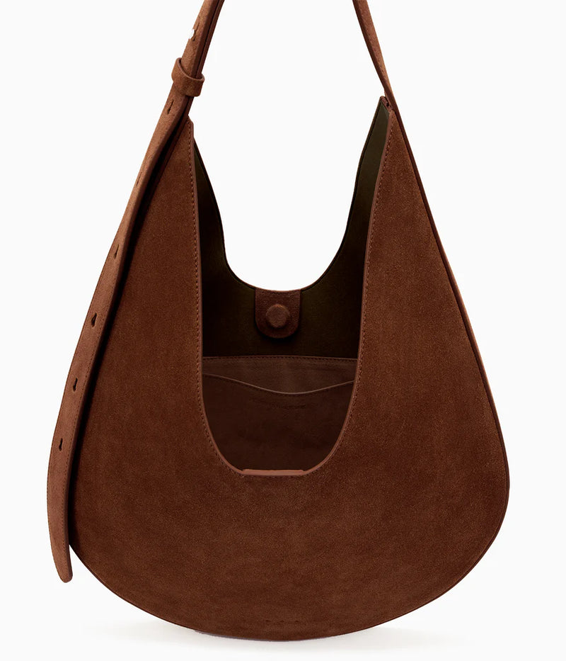 Cocoa Suede Hobo Bag