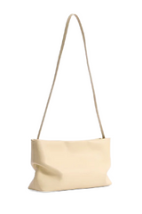 Cream Leather Nina Clutch Bag