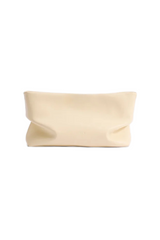 Cream Leather Nina Clutch Bag