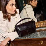 Ikon Black Croc Bag