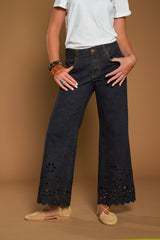 Charcoal Broderie Anglaise Jeans